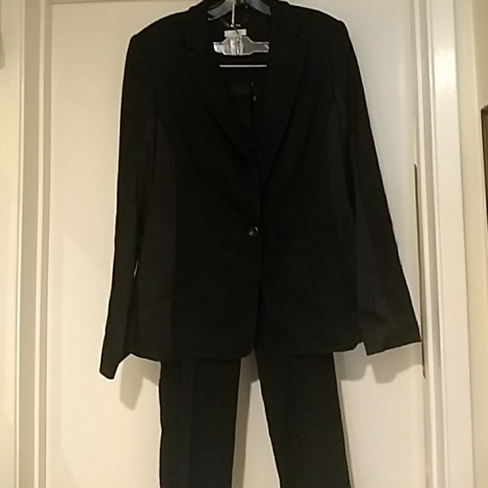 Cache Blazer Pantsuit Black Textured Snake Print - image 1